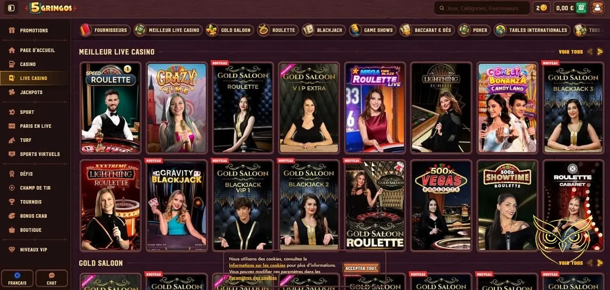 Icône de la section tournois 5Gringos Casino