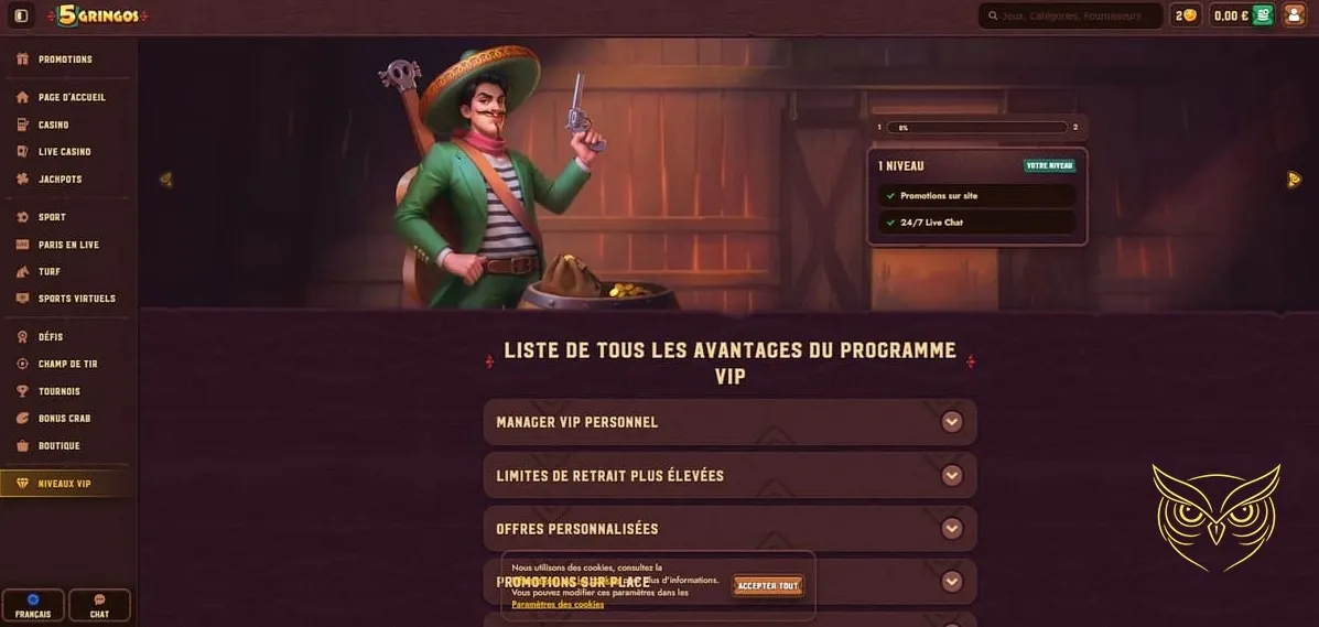 Icône d'inscription pour le casino 5Gringos