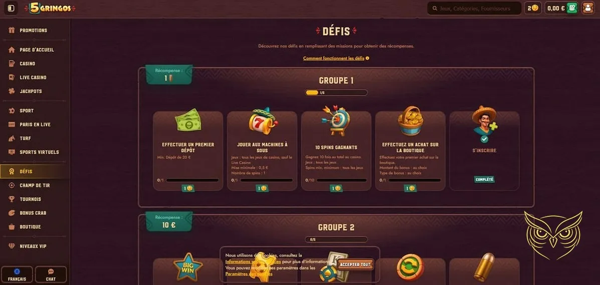 Icône de la section paris sportifs live 5Gringos