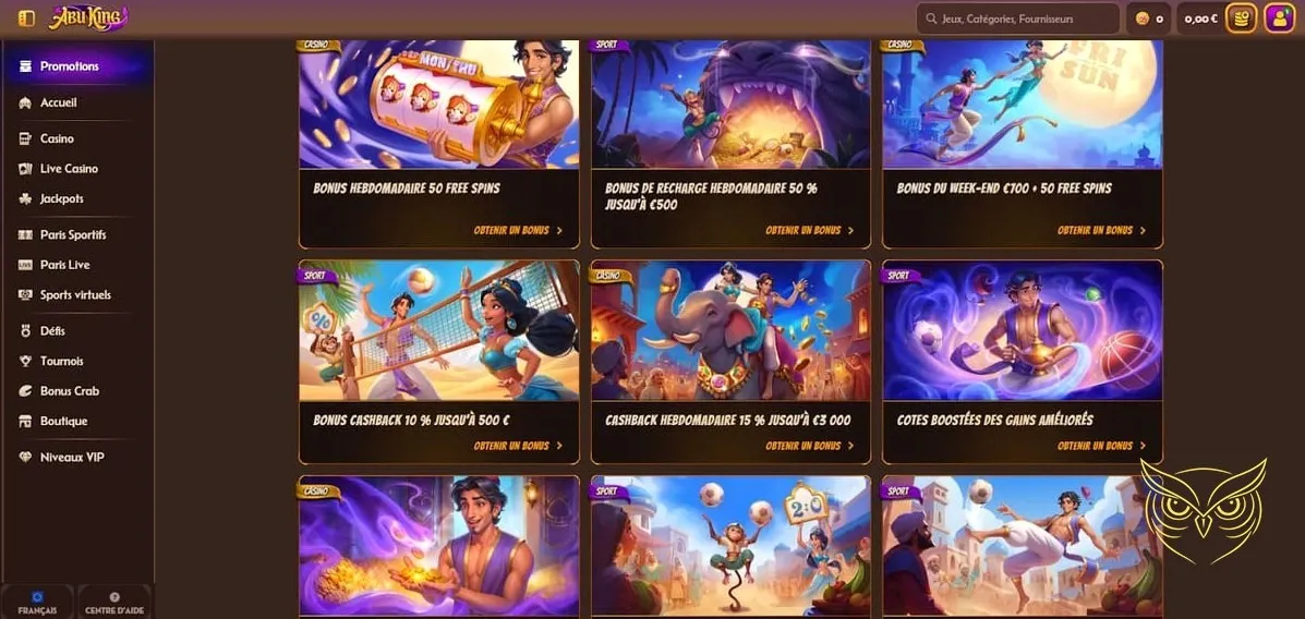 Icône du centre d'aide AbuKing Casino.