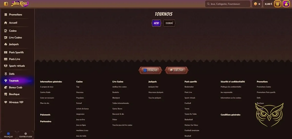 Icône pour l'inscription au casino AbuKing.