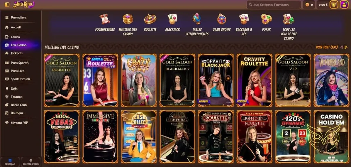 Icône de la section bookmaker AbuKing Casino.