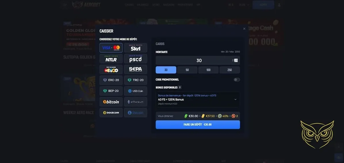 Icône de la section paris en direct Aerobet