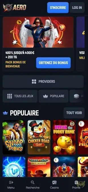 Icône de l'application mobile Aerobet Casino.