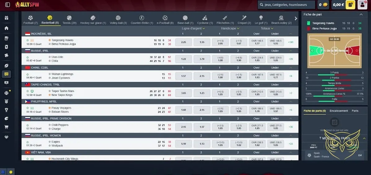 Icône de la section Tournois du casino AllySpin