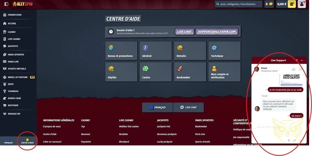 Icône de la section Paris sportifs AllySpin Casino