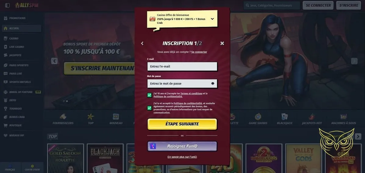 Icône du bonus de bienvenue AllySpin Casino