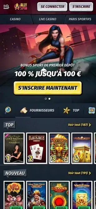 Icône de l'application mobile AllySpin Casino.