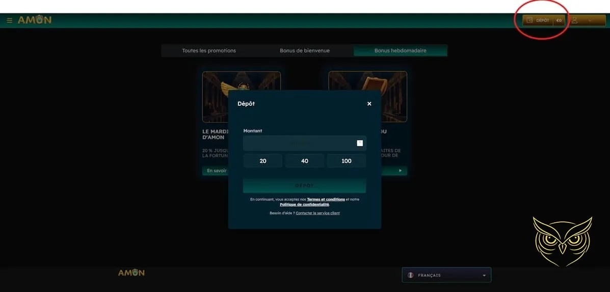 Icône de la section casino live Amon Casino