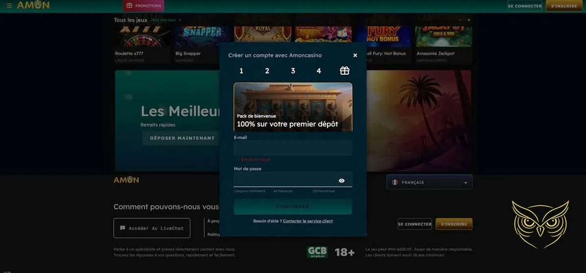 Icône du bonus de bienvenue Amon Casino