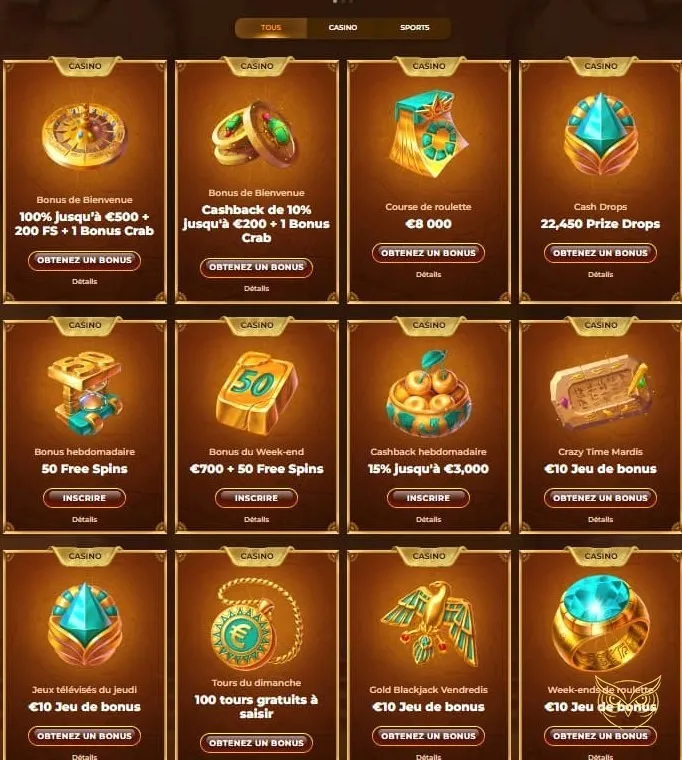 Section casino en direct AmunRa