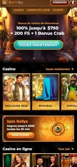 Capture d'écran de la version mobile AmunRa