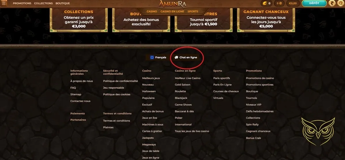 Section jeux à gratter AmunRa