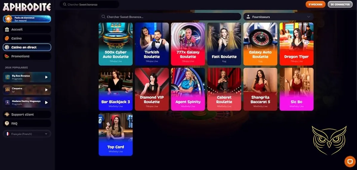 Symbole des mini-jeux du casino Aphrodite