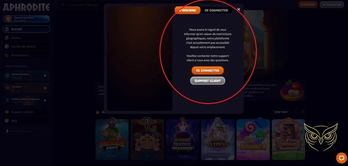 Illustration du bonus de bienvenue Aphrodite Casino