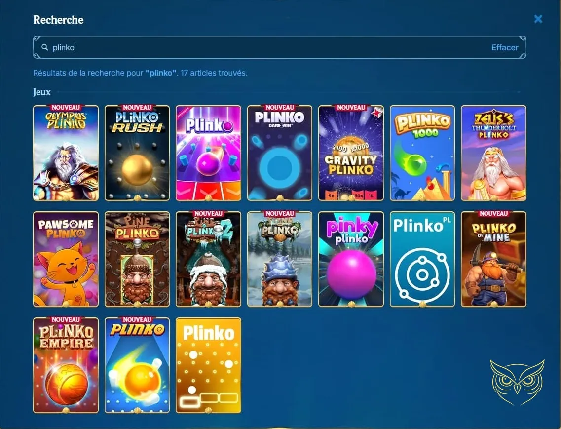 Page tournois du casino Aquawin