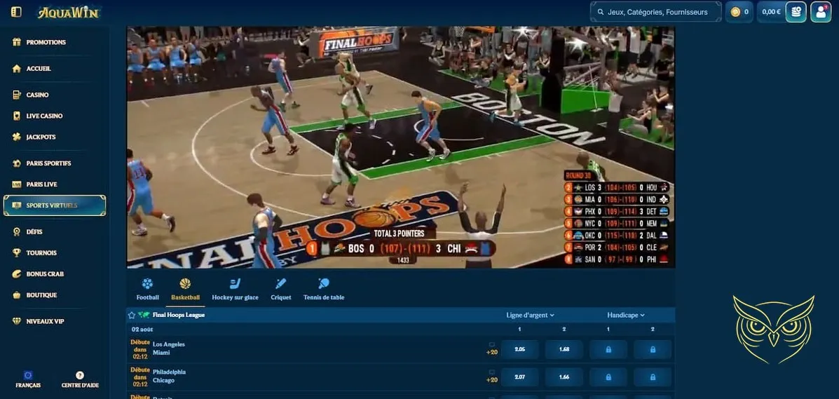 Accès centre d'aide Aquawin Casino