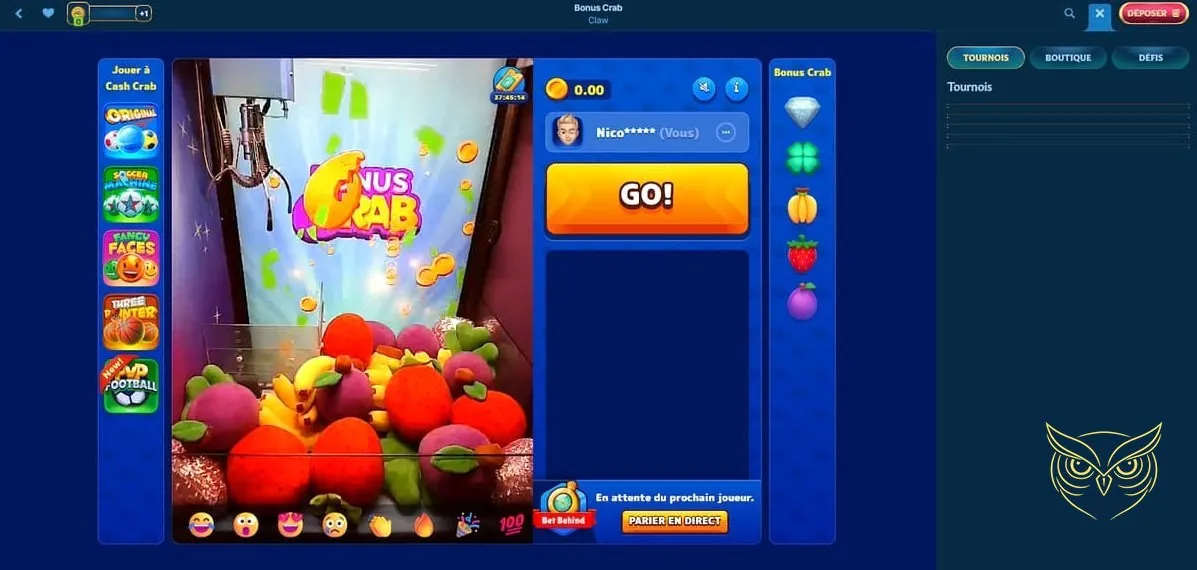 Section jeux de table du casino Aquawin