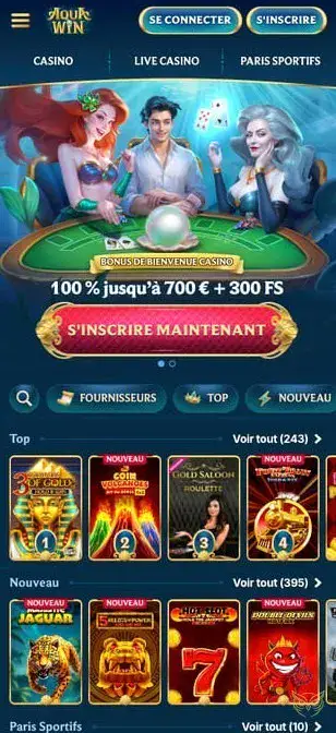 Icône de l'application mobile Aquawin Casino