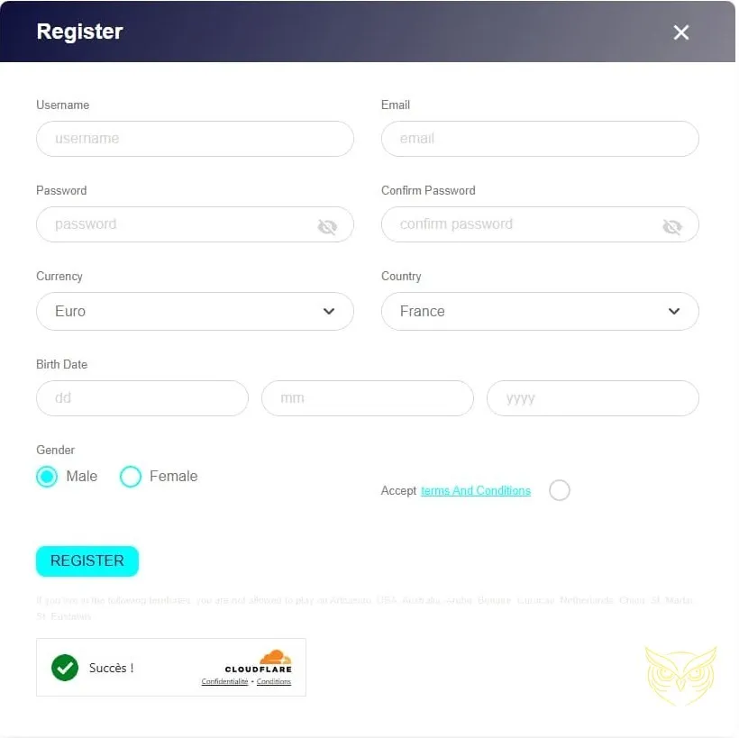 Icône du bonus de premier dépôt du casino Art
