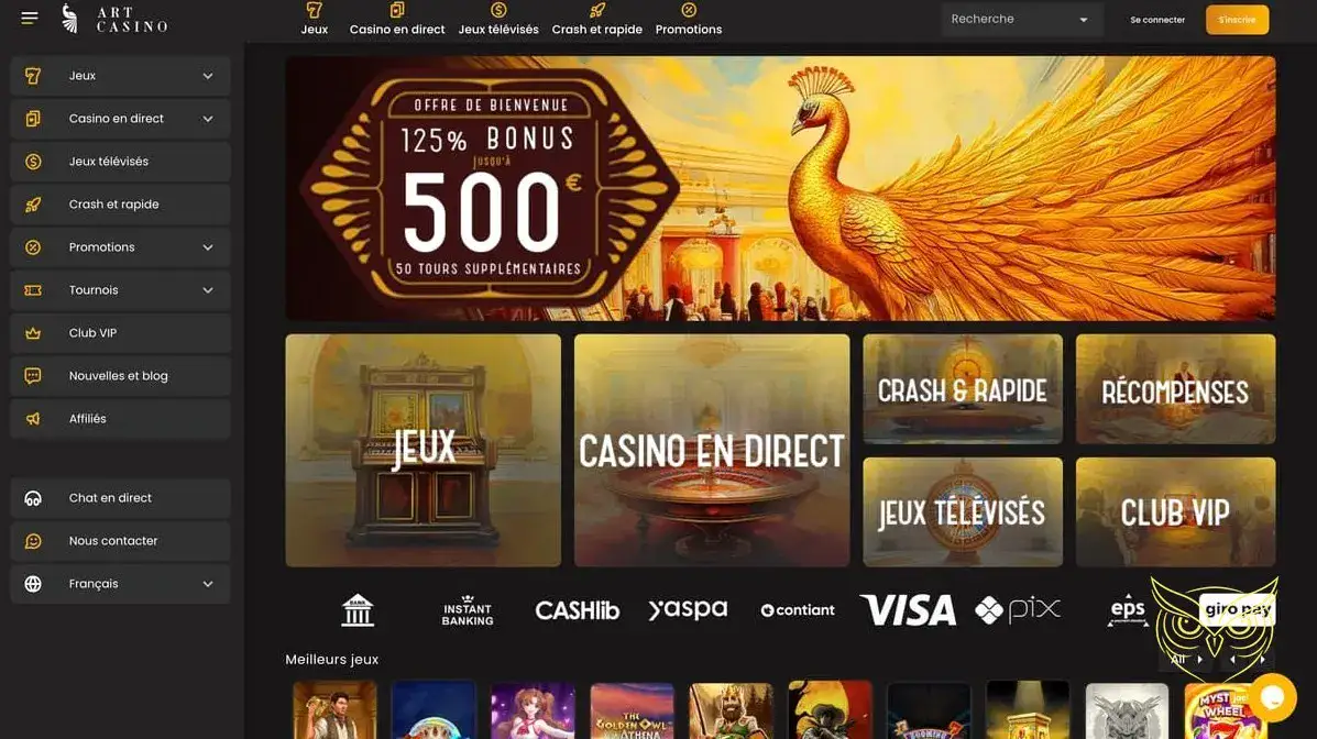 Logo officiel du casino en ligne Art Casino.