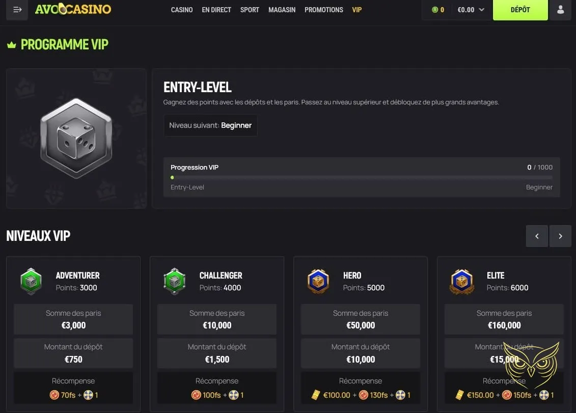 Icône de la boutique de récompenses Avocasino Casino.