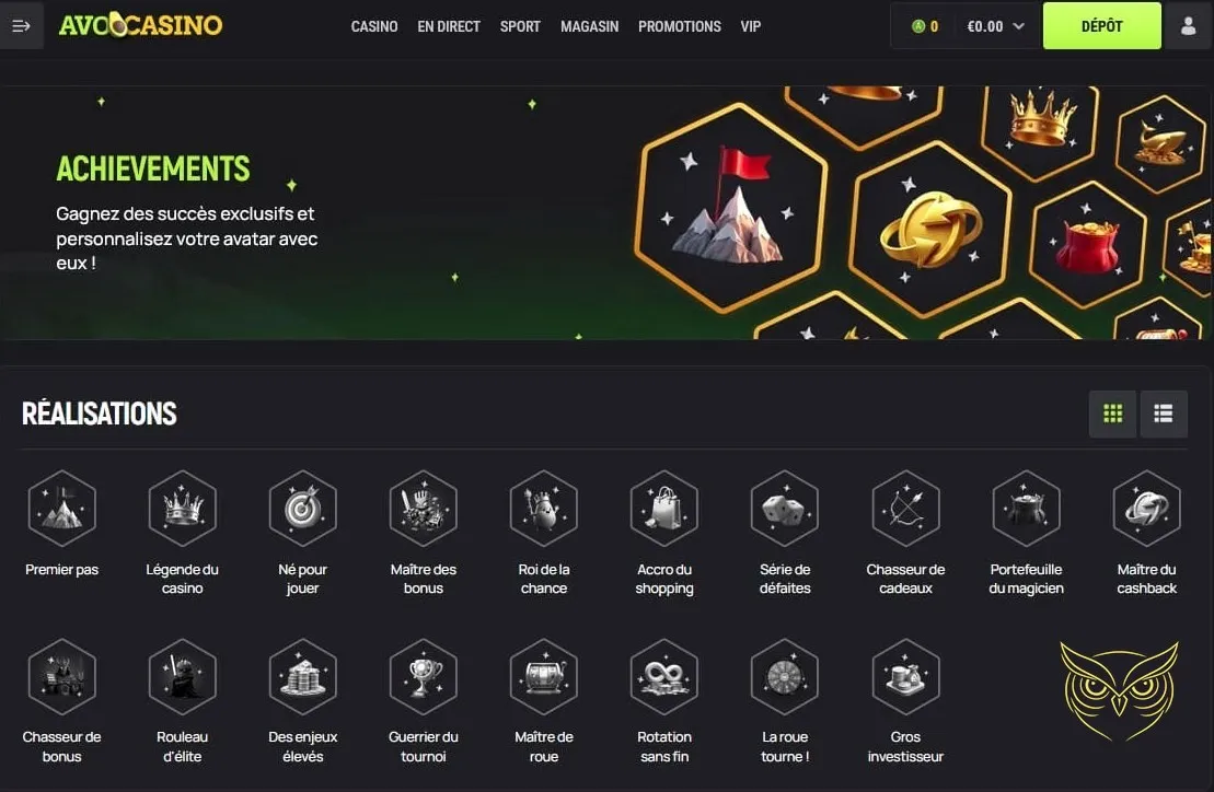 Icône du programme VIP du casino Avocasino.