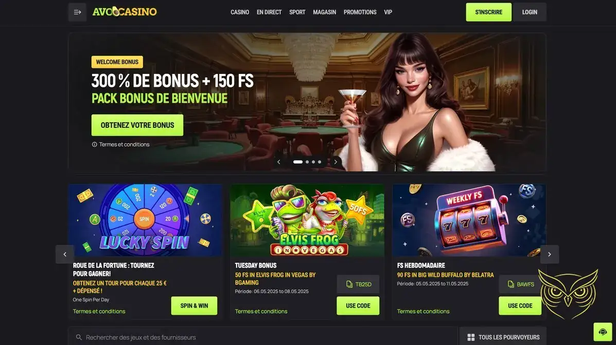 Logo officiel du casino en ligne Avocasino.
