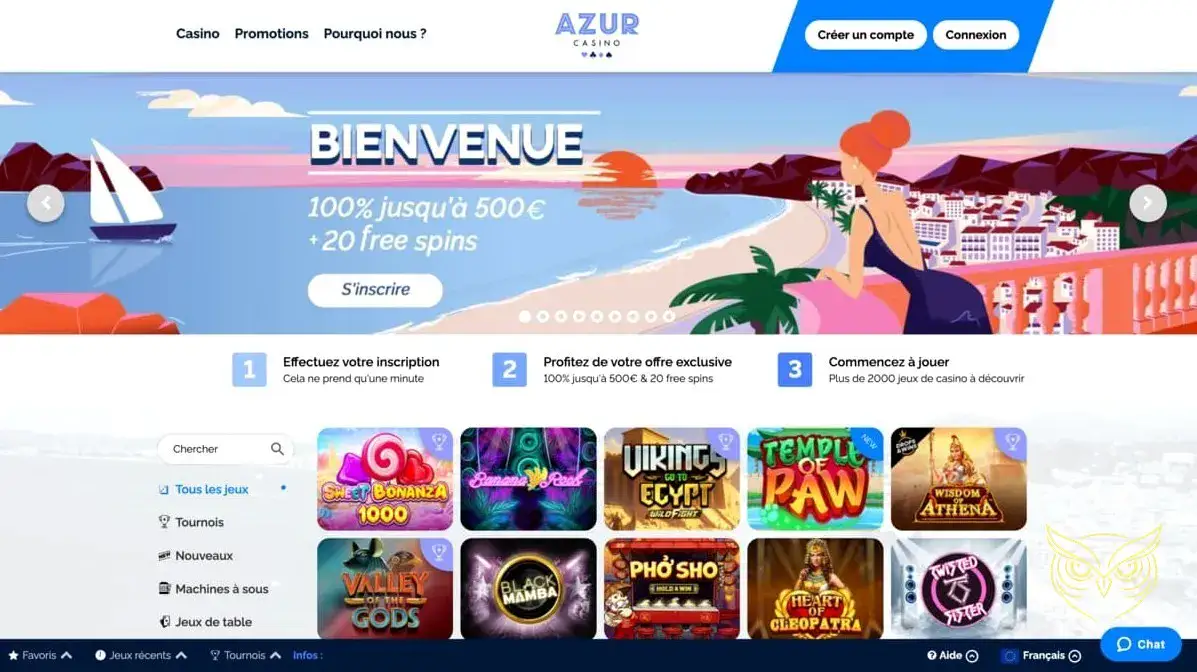 Logo officiel du casino en ligne Azur Casino.