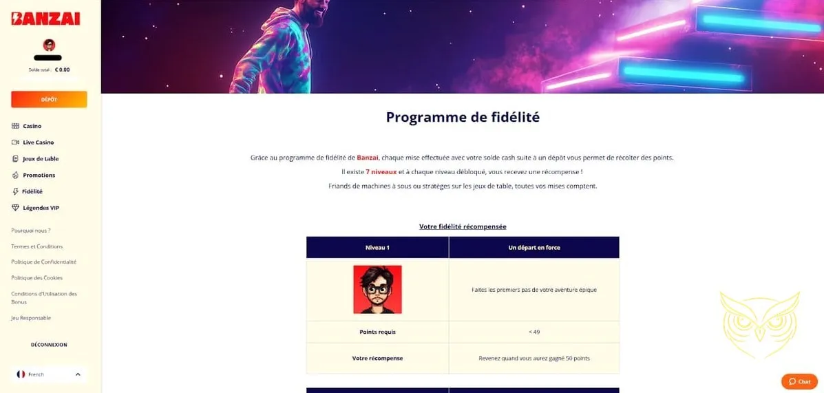 Icône foire aux questions Banzai Casino