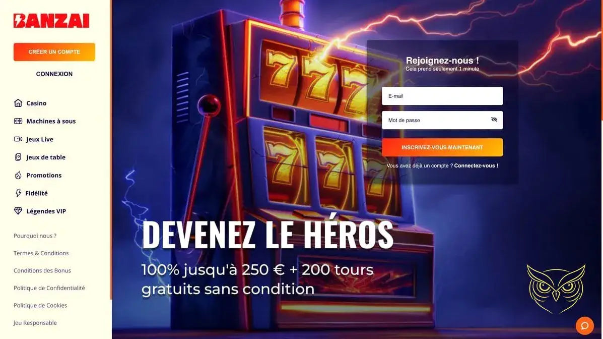 Logo officiel du casino en ligne Banzai