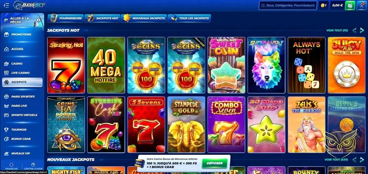 Bannière bonus de bienvenue BassBet Casino