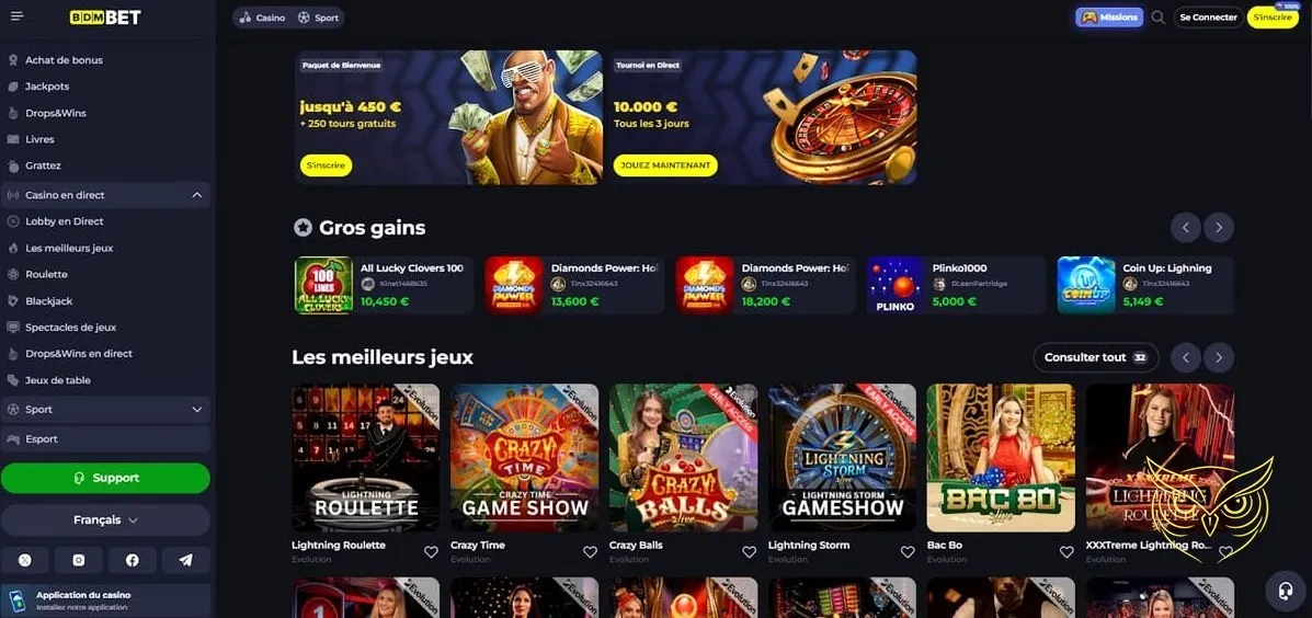 Icône de la section Tournois BDMbet Casino