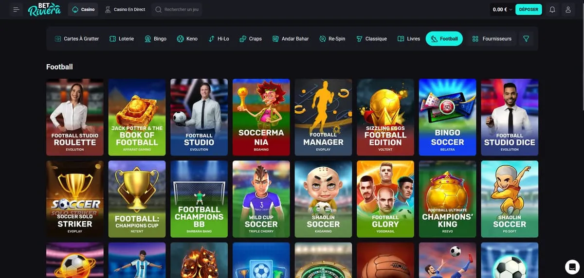 Interface de dépôt et méthodes de paiement