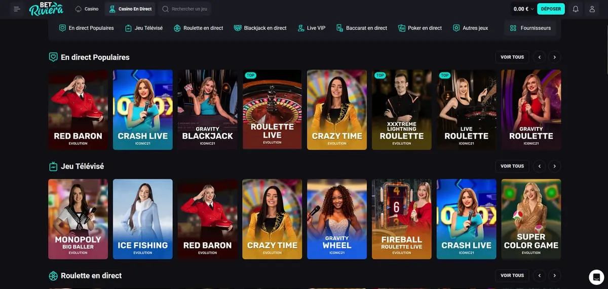Machines à sous populaires sur Bet Riviera