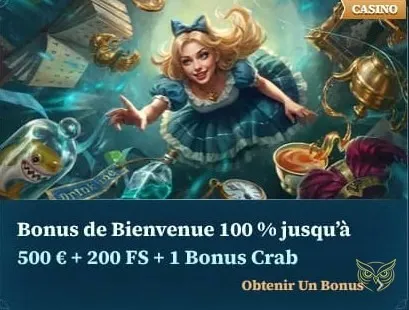 Capture d'écran de la section Casino BetAlice