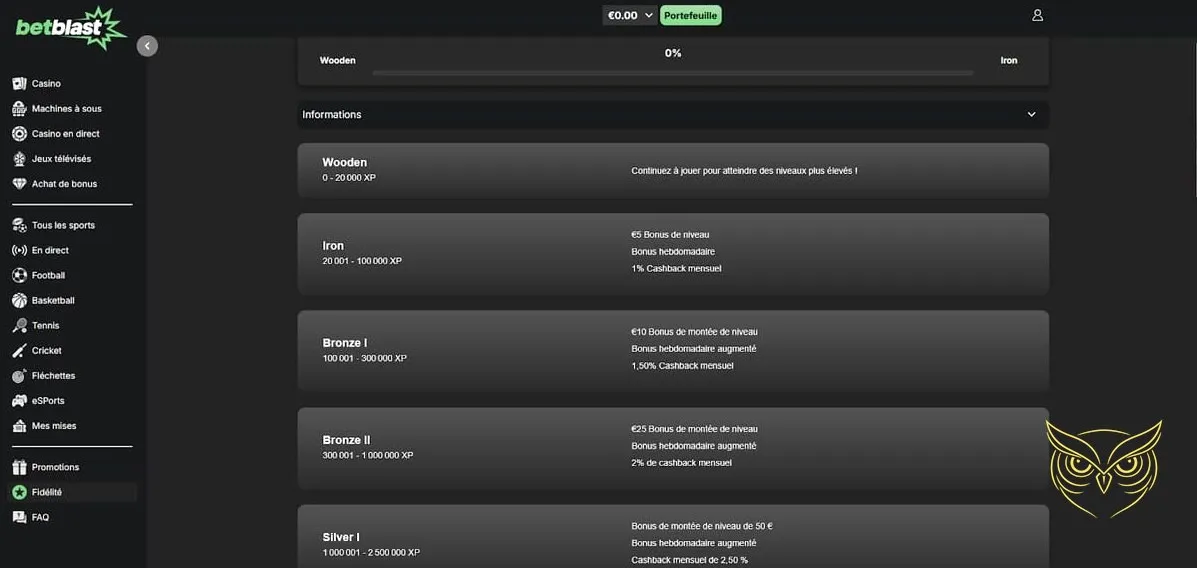 Icône de la section FAQ Betblast Casino