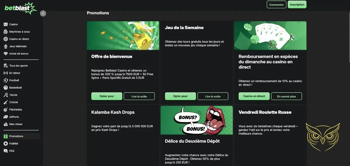 Icône du support client par chat Betblast Casino