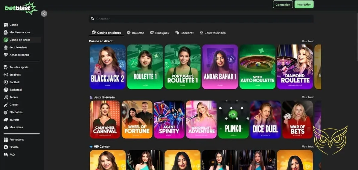 Icône des paris sportifs en direct Betblast Casino