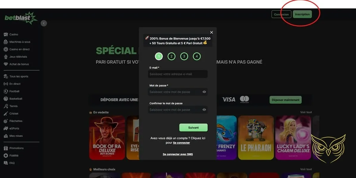 Icône du bonus de bienvenue Betblast Casino