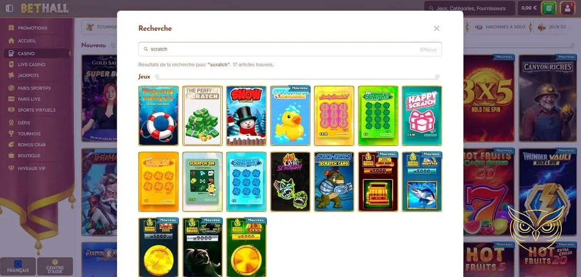 Icône des tournois du casino BetHall