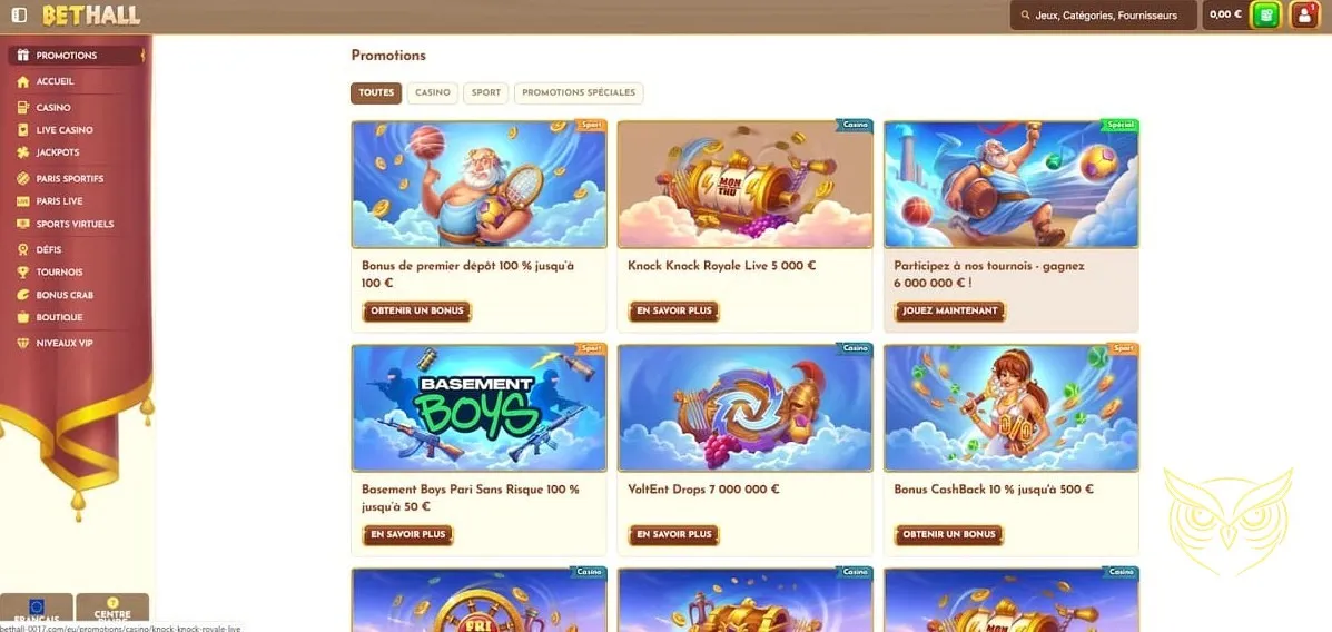 Icône des niveaux VIP BetHall Casino