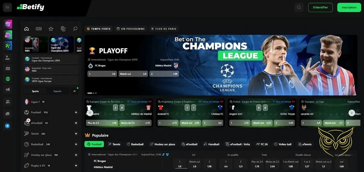 Icône de la section paris sportifs du casino Betify