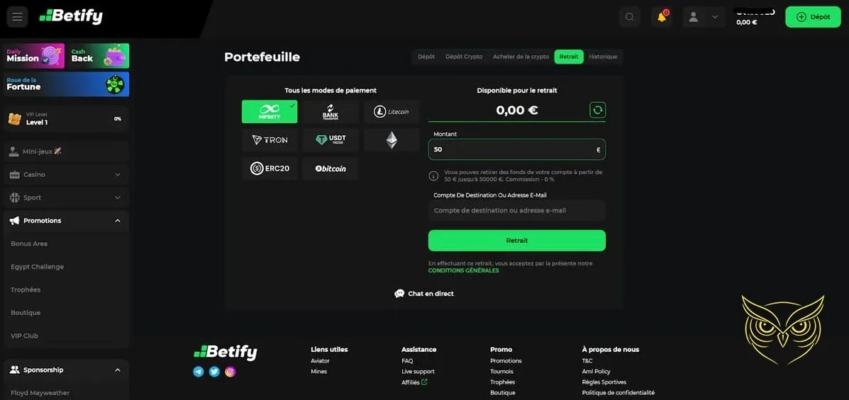 Icône de la boutique du casino Betify