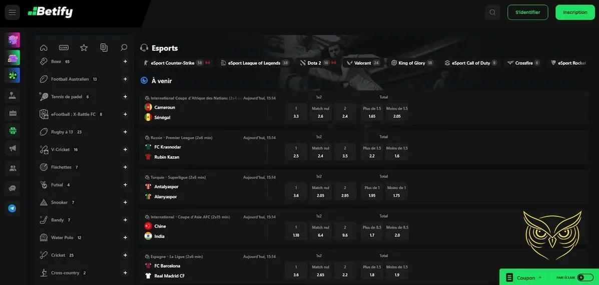 Icône des options crypto du casino Betify