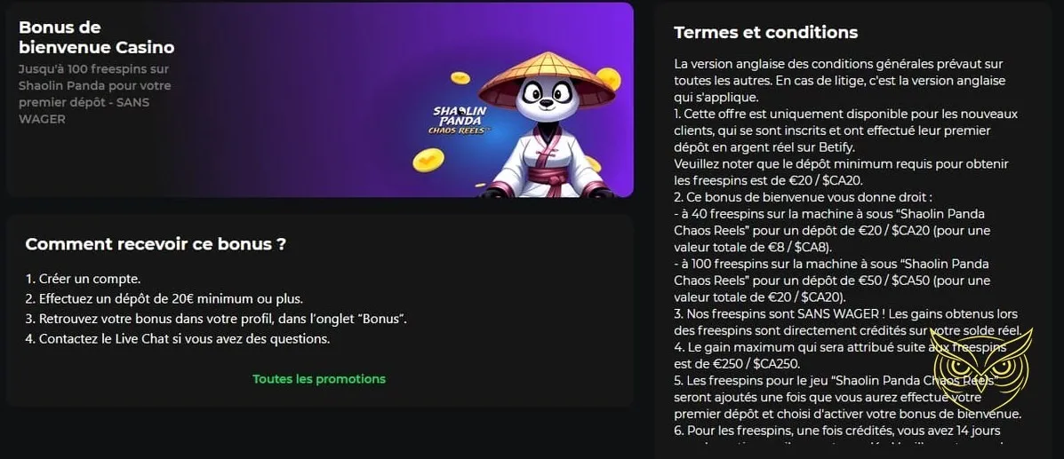 Icône de la section sponsoring du casino Betify