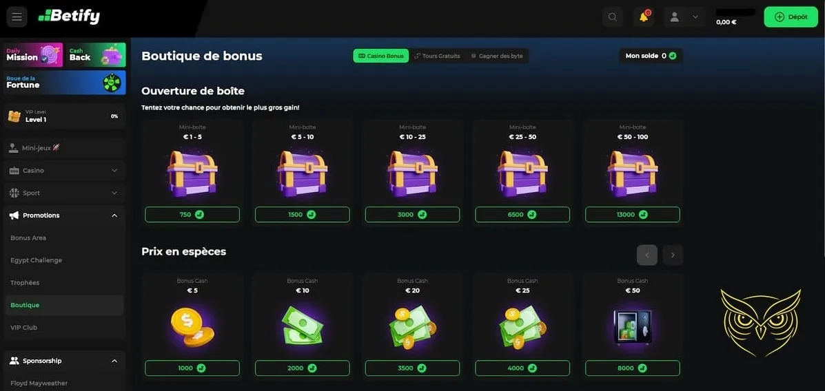 Icône de la section paris sportifs du casino Betify