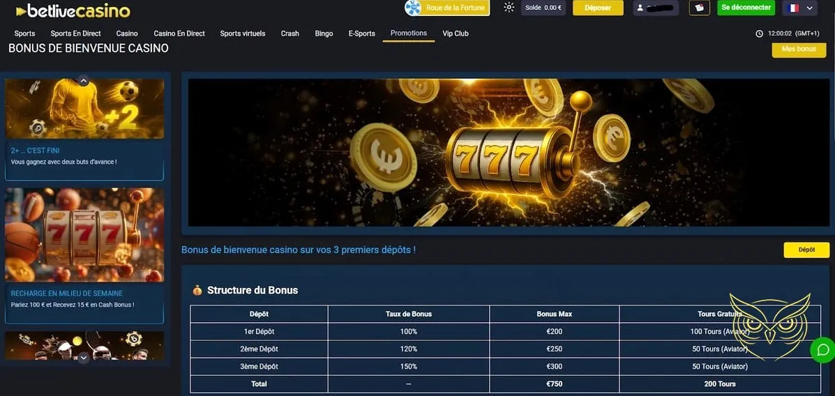 Icône de la section Paris en direct BetLive Casino