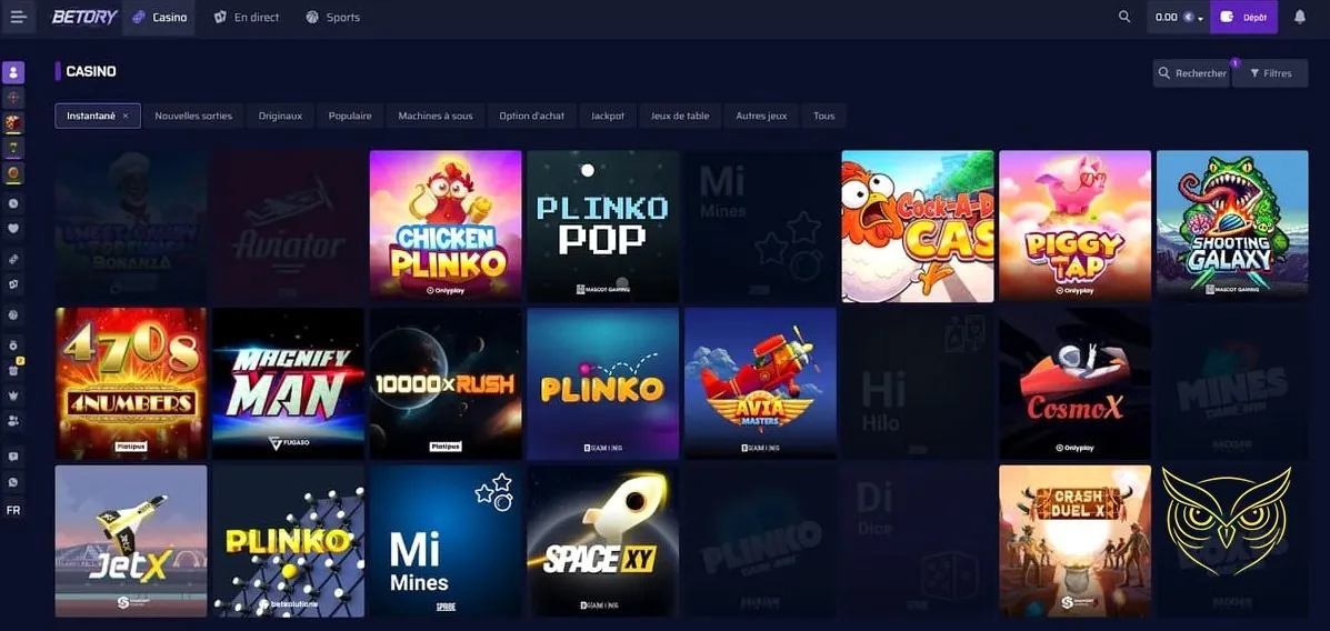 Icône de la catégorie machines à sous Betory Casino