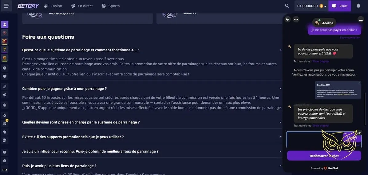 Icône du programme de parrainage Betory Casino